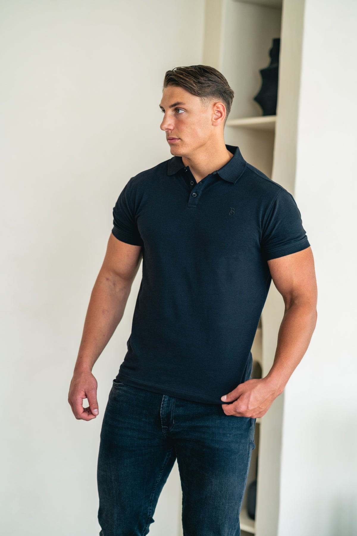PIQUE POLO - BLACK