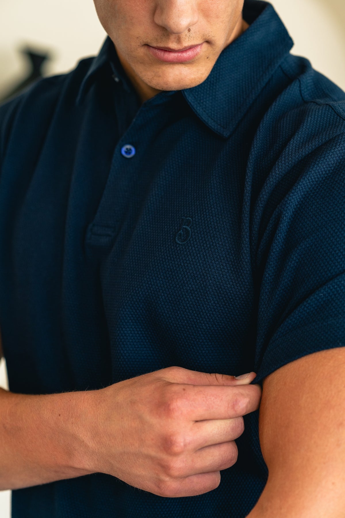 WAFFLE POLO - NAVY