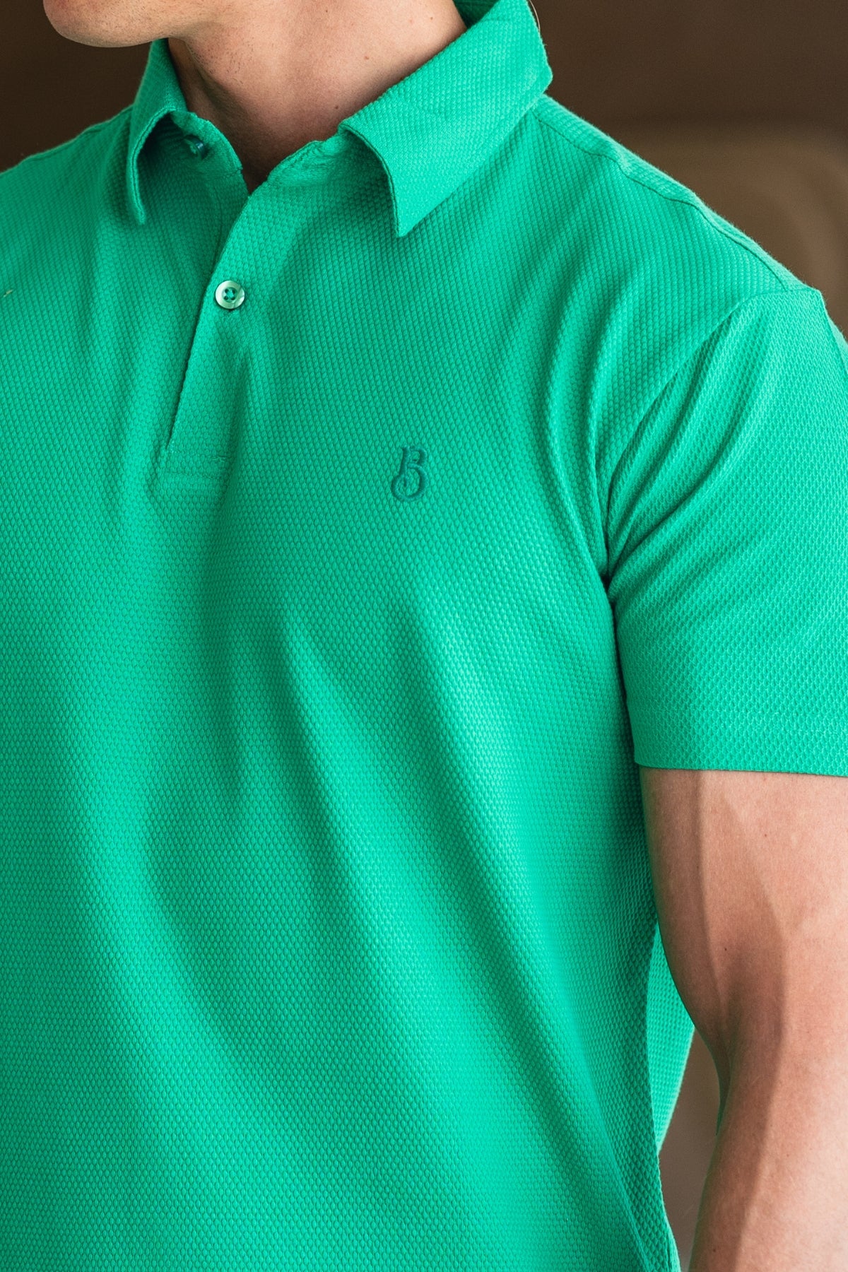 WAFFLE POLO - GREEN